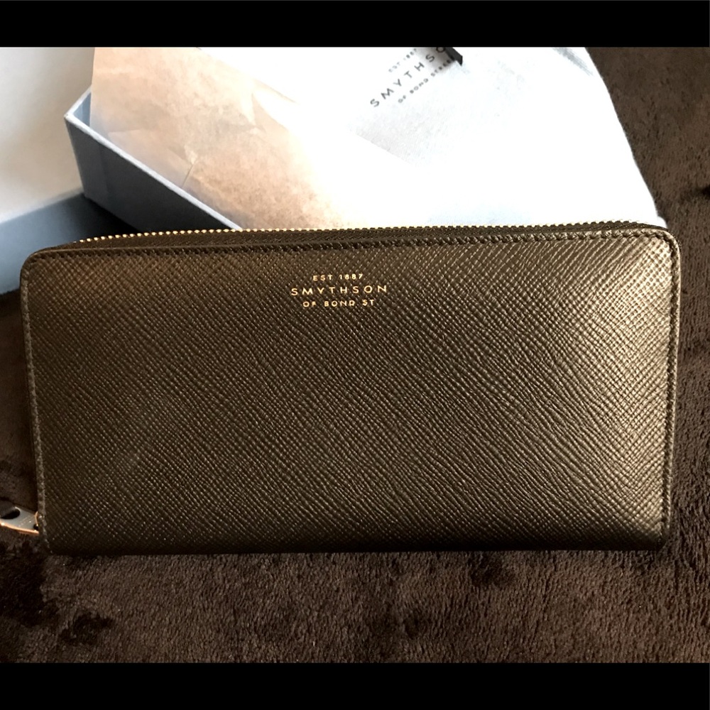 Smythson Of Bond ST large zip wallet